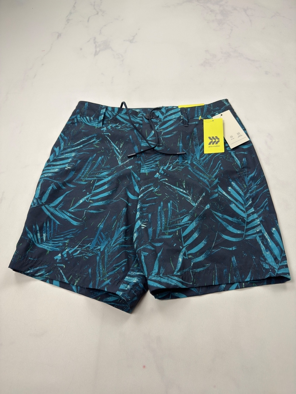 All In Motion Shorts Navy Tropical Print Resort Shorts - Mens S NWT